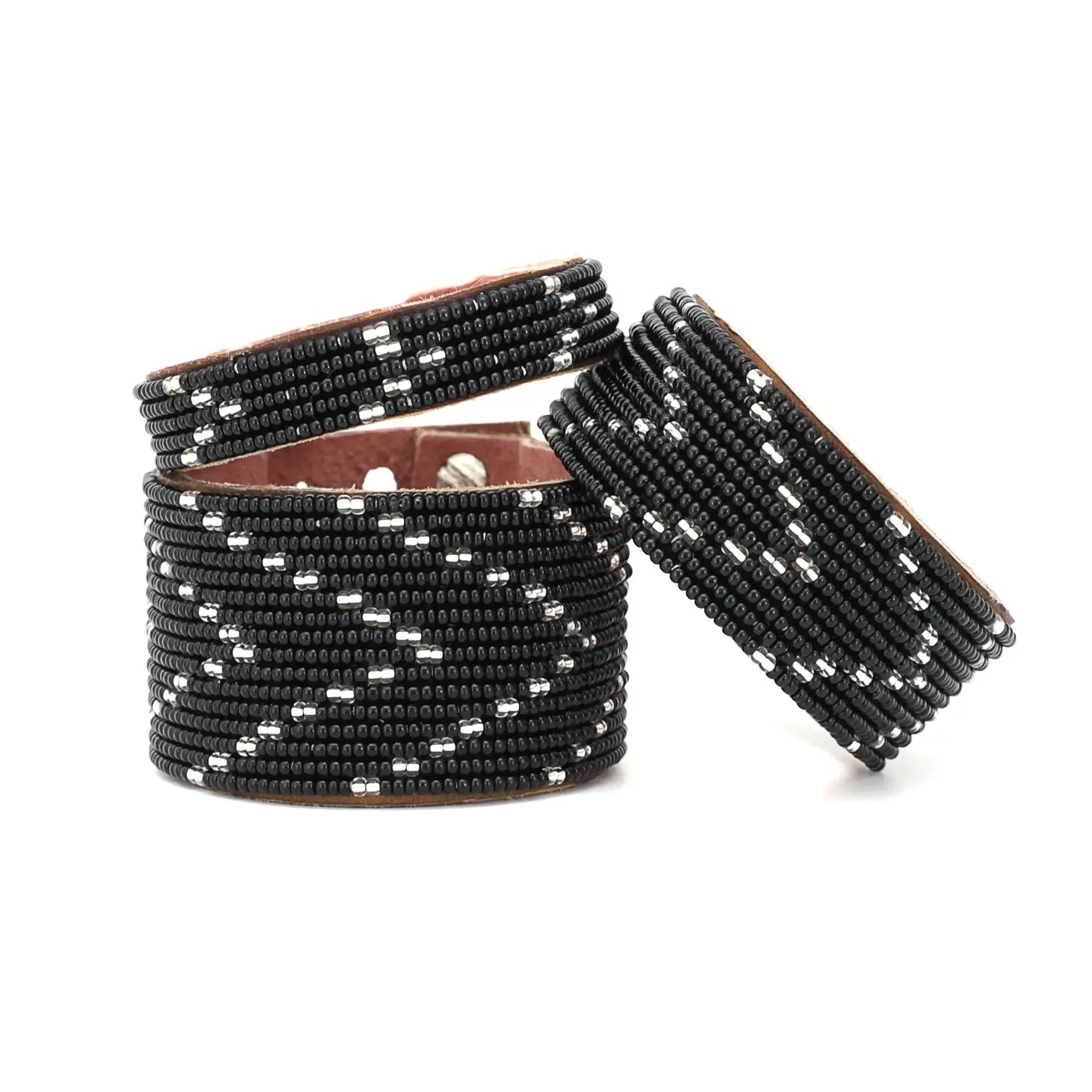 Small Twilight Chevron Leather Cuff by Swahili Coast